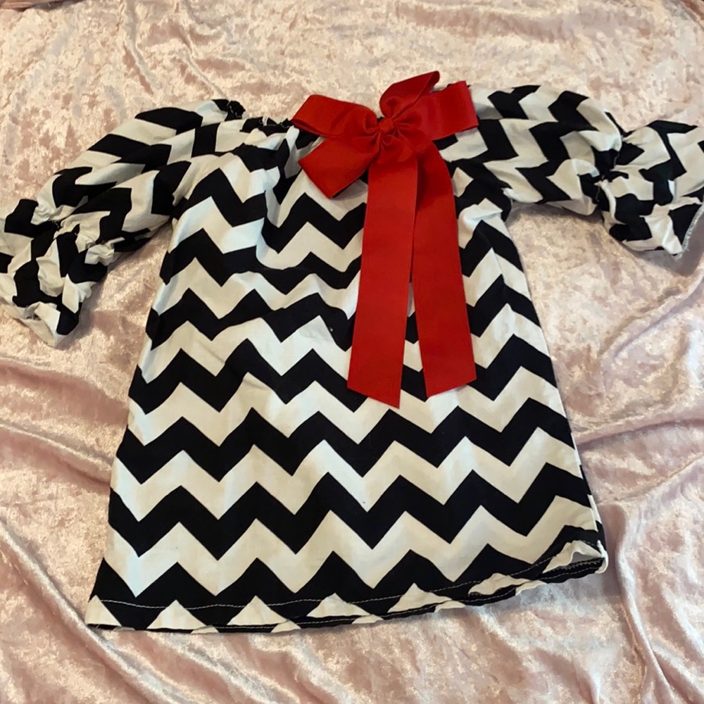 Black white and red southern tots  dress